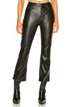 Pistola Lennon Faux Leather Cropped Bootcut Pants In Slate Black In Black