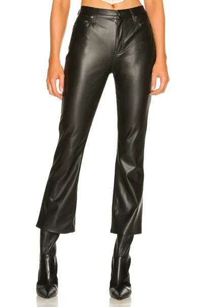 Pistola Lennon Faux Leather Cropped Bootcut Pants In Slate Black