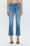 Pistola Lennon Pin-tuck High Rise Crop Boot In Essence In Blue