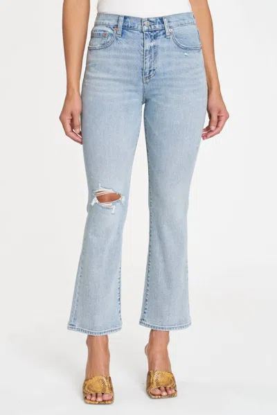 Pistola Lennon High Rise Crop Boot Cut Jeans In Rainer Distressed In Blue