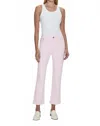 Pistola Lexi Mid Rise Bowed Straight Jeans In Blush In White