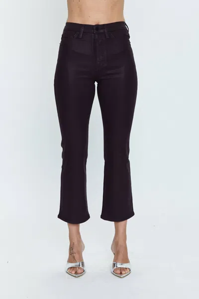 Pistola Lennon High Rise Crop Boot Jeans In Coated Amethyst In Black