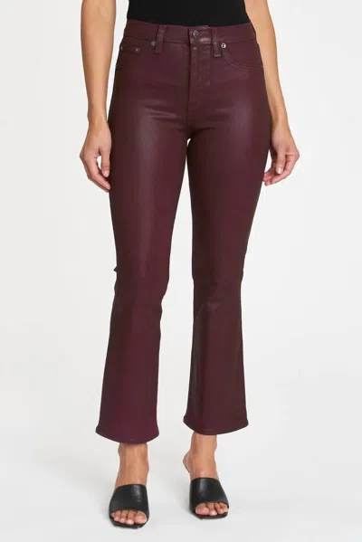 Pistola Lennon High Rise Crop Boot Pant In Coated Merlot In Brown