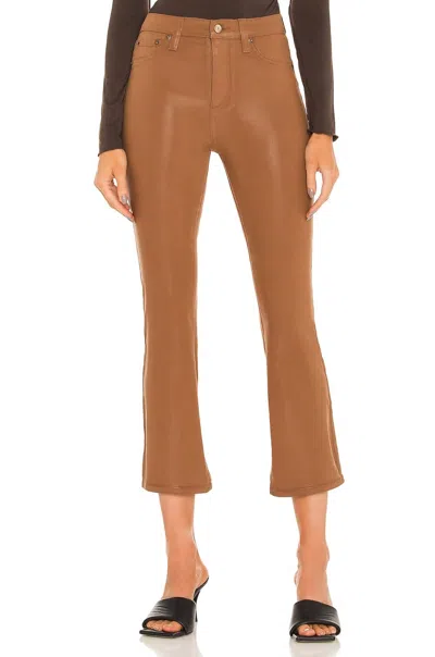 Pistola Lennon High Rise Crop Boot Pants In Coated Cognac In Brown