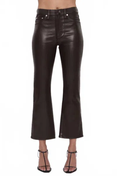 Pistola Lennon High Rise Crop Boot Pants In Coated Mocha In Black