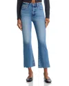 Pistola Distressed High Waist Bitten Raw Hem Bootcut Jeans In Rhythm Vintage