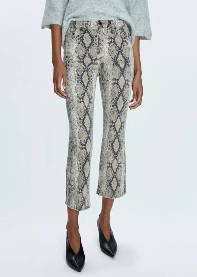 Pistola Lennon High Rise Cropped Bootcut In Python In Multi
