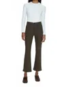 Pistola Lennon High Rise Cropped Bootcut Jeans In Coated Palms In Brown