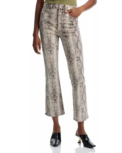 Pistola Lennon High Rise Cropped Bootcut Jeans In Python In Gray