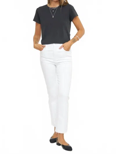 Pistola Lennon High Waist Ankle Bootcut Jeans In Vivid White In Blue