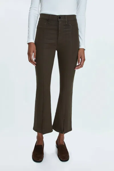 Pistola Lennon High Rise Cropped Bootcut Jeans In Coated Palms In Black