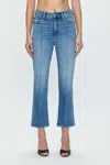 Pistola Lennon Pin-tuck High Rise Crop Boot In Essence In Blue