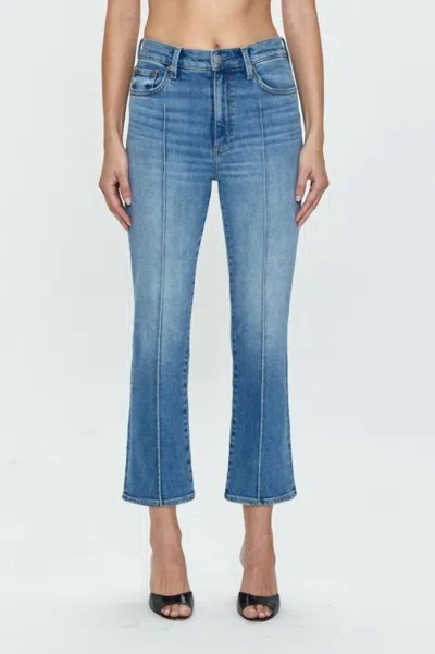 Pistola Lennon Pin-tuck High Rise Crop Boot In Essence In Blue