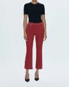 Pistola Lennon Seamed High Rise Crop Bootcut Pants In Rouge In Multi