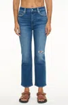 Pistola Maya Mid Rise Easy Straight Ankle Jeans In Legacy Distressed In Multi