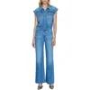 Pistola Ace Sleeveless Barrel Leg Jumpsuit In Rally In Blue