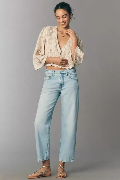 Pistola Lexi Cotton Mid-rise Straight Jeans In Blue