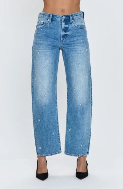Pistola Lexi Distressed Ankle Wide Leg Jeans In Confetti Vintage
