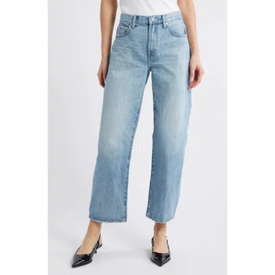 Pistola Lexi Distressed Crop Barrel Jeans In Blue