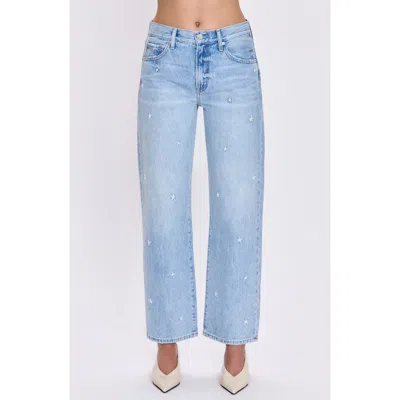 Pistola Lexi Distressed Crop Barrel Jeans In Blue