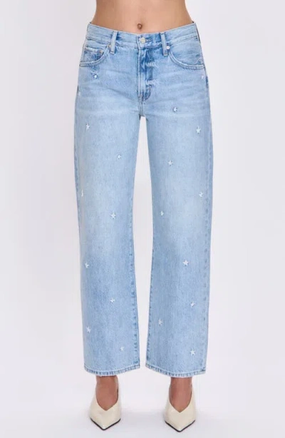 Pistola Lexi Distressed Crop Barrel Jeans In Blue