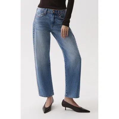 Pistola Lexi Distressed Studded Crop Barrel Jeans In Star Studded