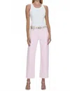 Pistola Lexi Mid Rise Bowed Straight Leg Jeans In Pink