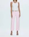 Pistola Lexi Mid Rise Bowed Straight Jeans In Blush