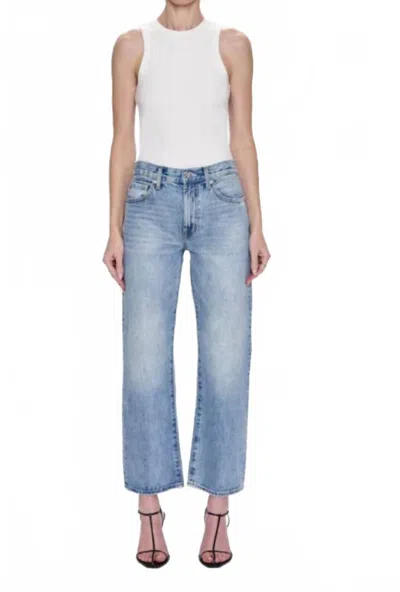 Pistola Lexi Mid Rise Bowed Straight Jean In Bowie In White