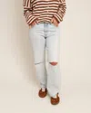 Pistola Lexi Mid Rise Bowed Straight Jean In Solstice In Blue