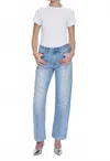 Pistola Lexi Mid Rise Bowed Straight Jean With Studs In Aries In Blue