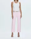 Pistola Lexi Mid Rise Bowed Straight Jeans In Blush