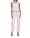 Pistola Lexi Mid Rise Bowed Straight Jeans In Blush In Gold