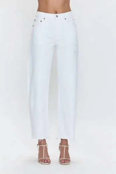 Pistola Lexi Mid Rise Bowed Straight Jeans In Luxe White Vintage