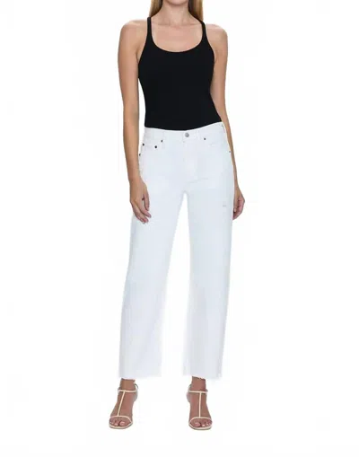 Pistola Lexi Mid Rise Bowed Straight Jeans In Luxe White Vintage