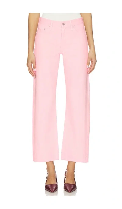 Pistola Lexi Mid Rise Bowed Straight Jeans In Pink