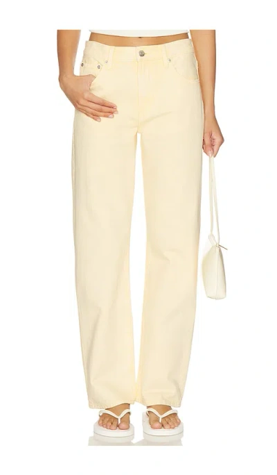 Pistola Lexi Mid Rise Bowed Straight Jeans In Yellow