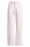Pistola Lexi Mid Rise Bowed Straight Leg Jeans In Blush