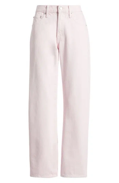 Pistola Lexi Mid Rise Bowed Straight Leg Jeans In Blush