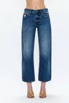 Pistola Lexi Mid Rise Bowed Straight Leg Jeans In Artisan In Blue