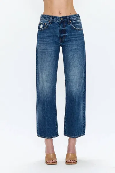 Pistola Lexi Mid Rise Bowed Straight Leg Jeans In Artisan