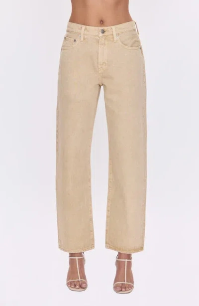 Pistola Lexi Mid Rise Bowed Straight Leg Jeans In Neutral