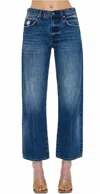 Pistola Lexi Mid Rise Bowed Straight Leg Jeans In Artisan In Blue