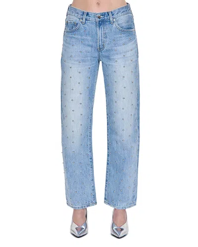 Pistola Lexi Mid Rise Straight Leg Jeans In Aries In Red