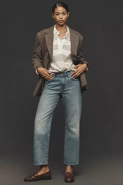 Pistola Lexi Mid-rise Tapered Jeans In Blue