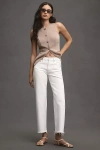 Pistola Lexi Mid-rise Tapered Jeans In White