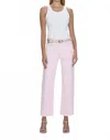 Pistola Lexi Mid Rise Bowed Straight Jeans In Blush In Pink