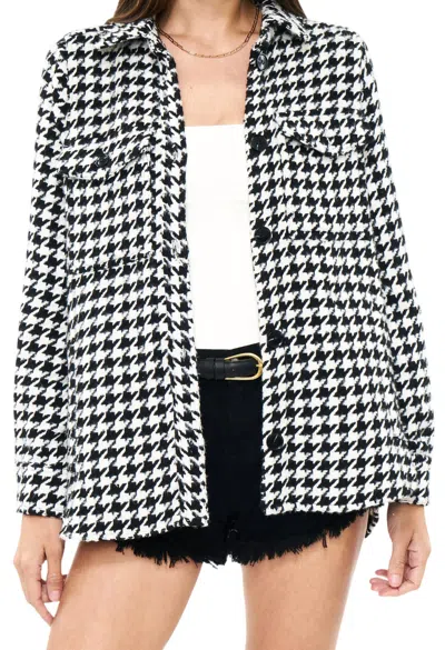 Pistola Libby Shacket In Houndstooth In White