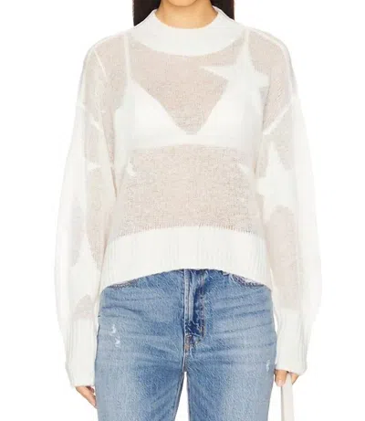 Pistola Lightweight Knit Star Sweater In White
