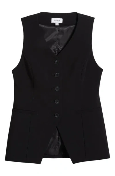 Pistola Lila Button Front Vest In Black